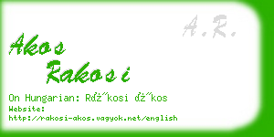 akos rakosi business card